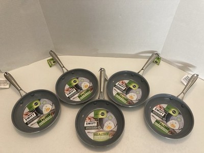 GreenPan Swift Ceramic Nonstick 8'' Frying Pan Skillet Stainless Steel Lot Of 5