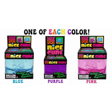 Authentic NeeDoh Nice Cube brand new Set of 3 - blue, pink, and purple