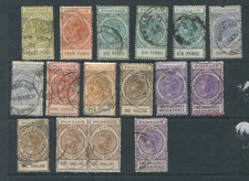 SOUTH AUSTRALIA 1904/10 SELECTION OF VALUES OF 16  LONG TOMS TO 2S 6D X 3. NICE