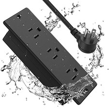 Conference Recessed Power Strip Waterproof,Table Power 10FT Length Black