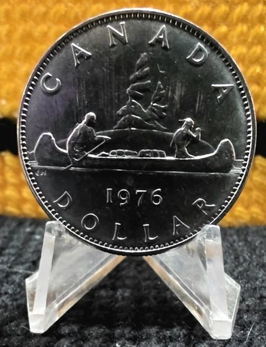 🇨🇦1976 CANADA🇨🇦 ONE DOLLAR QUEEN ELIZABETH II COIN NICKEL VOYAGEUR TRAVELER