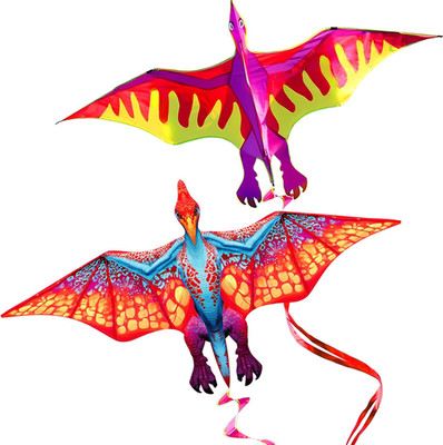 2 Pack Dragon Kites for Kids and Adults，Beach Kite Easy to Fly | Dinosaur Kite,B