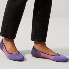 Rothy's The Flat In Lilac Metallic, Size 8