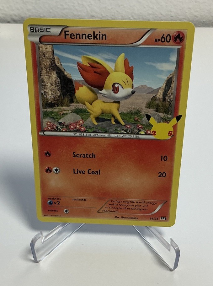 Pokemon Card Fennekin 14/25  Non Holo Mcdonalds 25th Anniversary Nr Mint