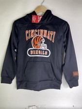 Cincinnati Bengals Ultra Game NFL Black Hoodie Sweatshirt Kids Boys Girls 10-12