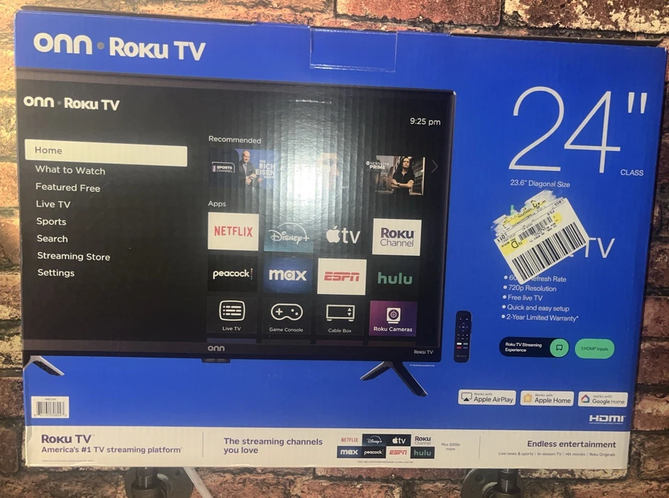 Onn 100012590 24 Inch 720p (HD) LED Smart TV Apple/Google Home /roku Comptbe NIB - Image 2 of 4