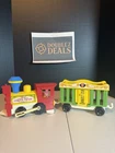 Vintage Fisher-Price Circus Train Engine & Green Car