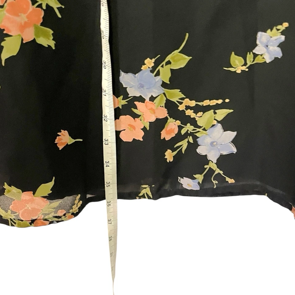 Falda Villager Talla 16 Forrada Transparente Floral Ropa de Negocios Boho Capricho Naturaleza Foto 4 de 4