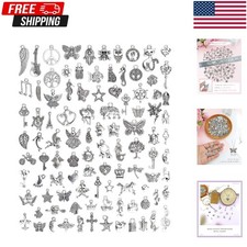 100pcs Tibetan Silver Charms Bulk Assorted Jewelry Making DIY Bracelet Pendant