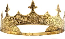 LEEMASING Krone Haarschmuck K&ouml;niglicher K&ouml;nig Diadem M&auml;nner Metall Gro&szlig;e Tiaras