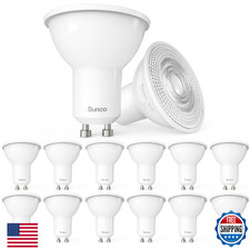 Sunco 12 Pack MR16 LED Bulb, GU10 Dimmable Track Light Bulbs, 5.5W 50W, 3000K Wa