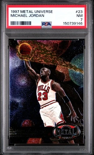 1997 FLEER METAL UNIVERSE #23 MICHAEL JORDAN PSA 7