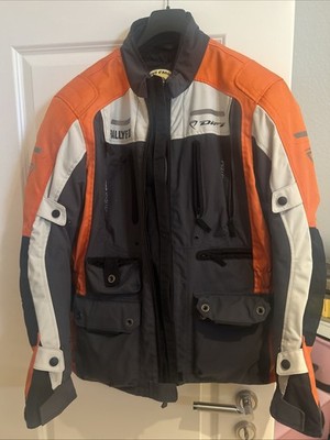 FLM Motorradjacke Gr. M 48 50 Textil Klimamembran Protektoren Schwarz Orange KTM