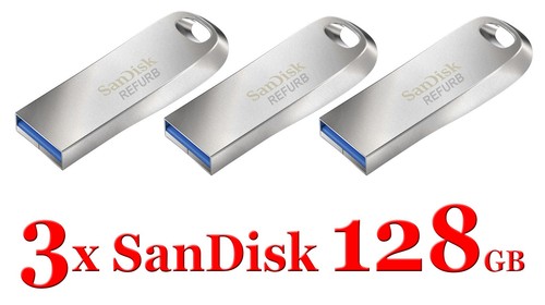 3x SanDisk Ultra Luxe USB 3.1 128GB - Metal Flash USB Drive SDCZ74-128G 150MBs