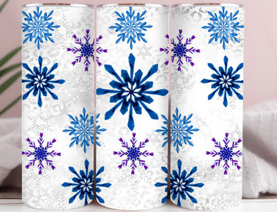 Snowflakes 20oz Tumbler   Winter Holiday Stainless Steel Travel Mug Gift Cup