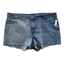 Old Navy Denim Shorts High Waist OG Straight Two Tone Fray Blue Women’s Size 22