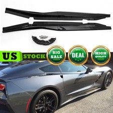 Fits 2014-2019 Corvette C7 Carbon Fiber Z06 Style Side Skirt Extensions Splitter Fits 2014-2019 Corvette C7 Carbon Fiber Z06 Style Side Skirt Extensions Splitter