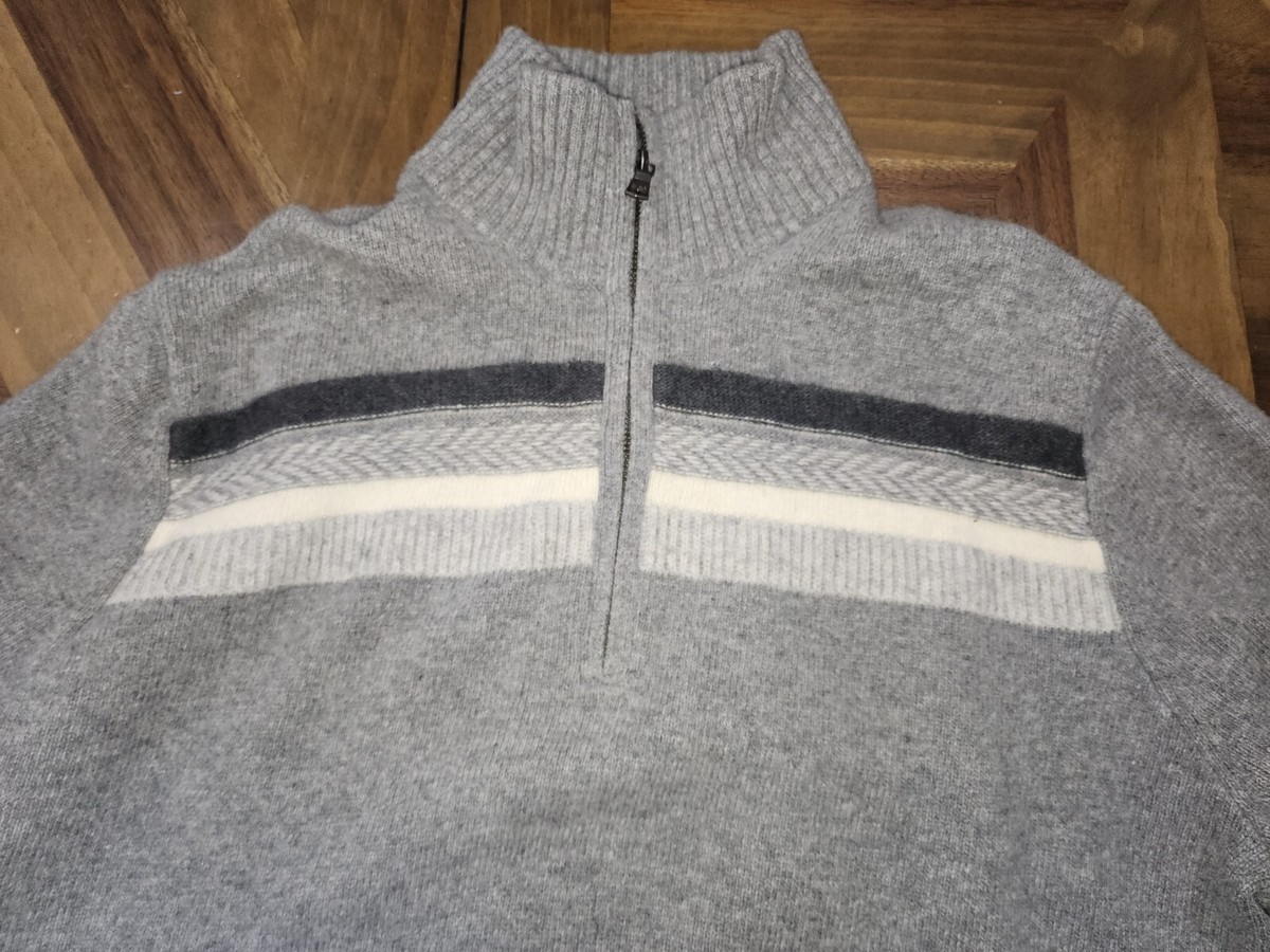 Banana Republic Mens Gray XL 1/4 zip Sweater Wool Blend, 2012