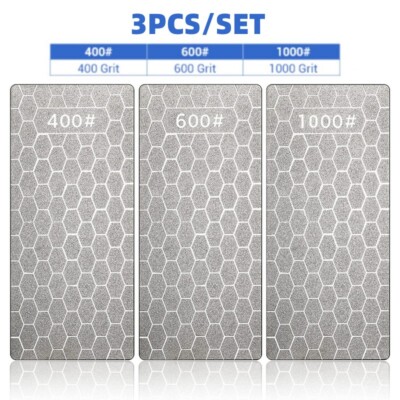 3Pcs Diamond Sharpening Stone Professional Knife Sharpener Bench Stone Plate Set