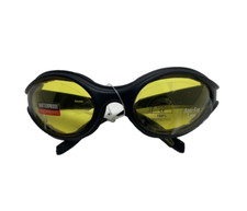 Birdz Raven Motorcycle Glasses Yellow Shatterproof Anti-Fog Polycarbonate Lens