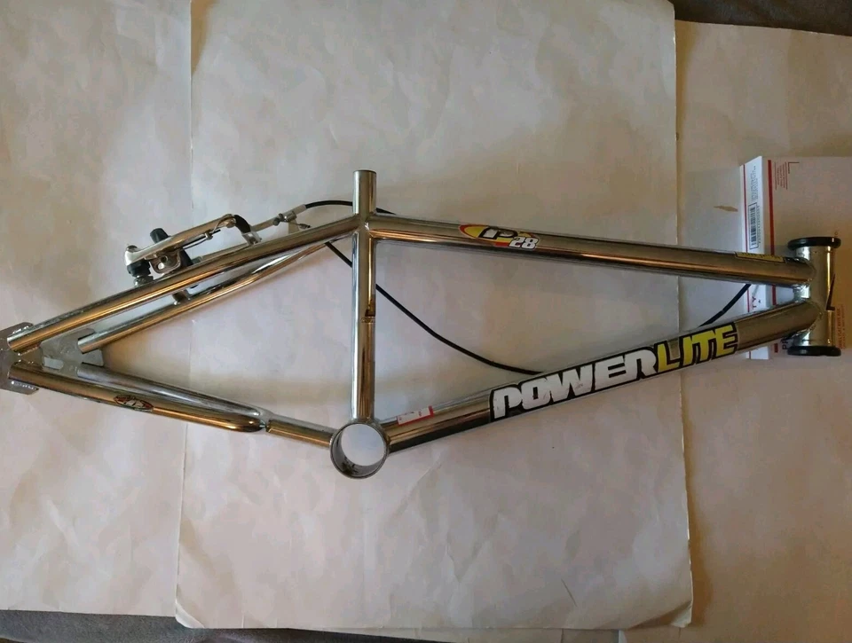 Cuadro Powerlite P 28 20 Pulgadas Cromo BMX Bicicletas Bicicleta Antigua Media Escuela Foto 2 de 4