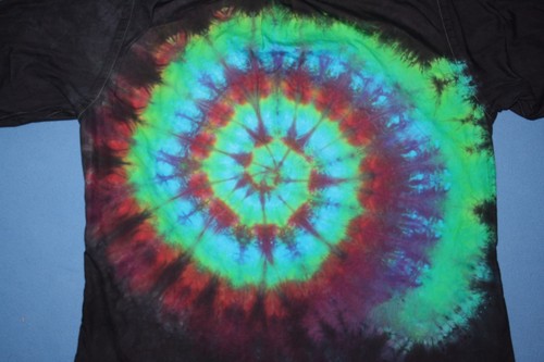 Tie Dye Dress Shirt 16 1/2 33 Mullet: business front party back Black LS - Picture 4 of 5