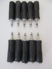 10x MONO 1/4" Female Jack to 3.5mm Male Plug Audio Video Adapter M-F 251-175