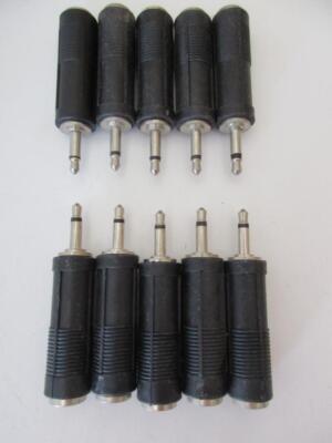 (10x) MONO 1/4'' Female Jack to 3.5mm Male Plug Audio Video Adapter M-F 251-175