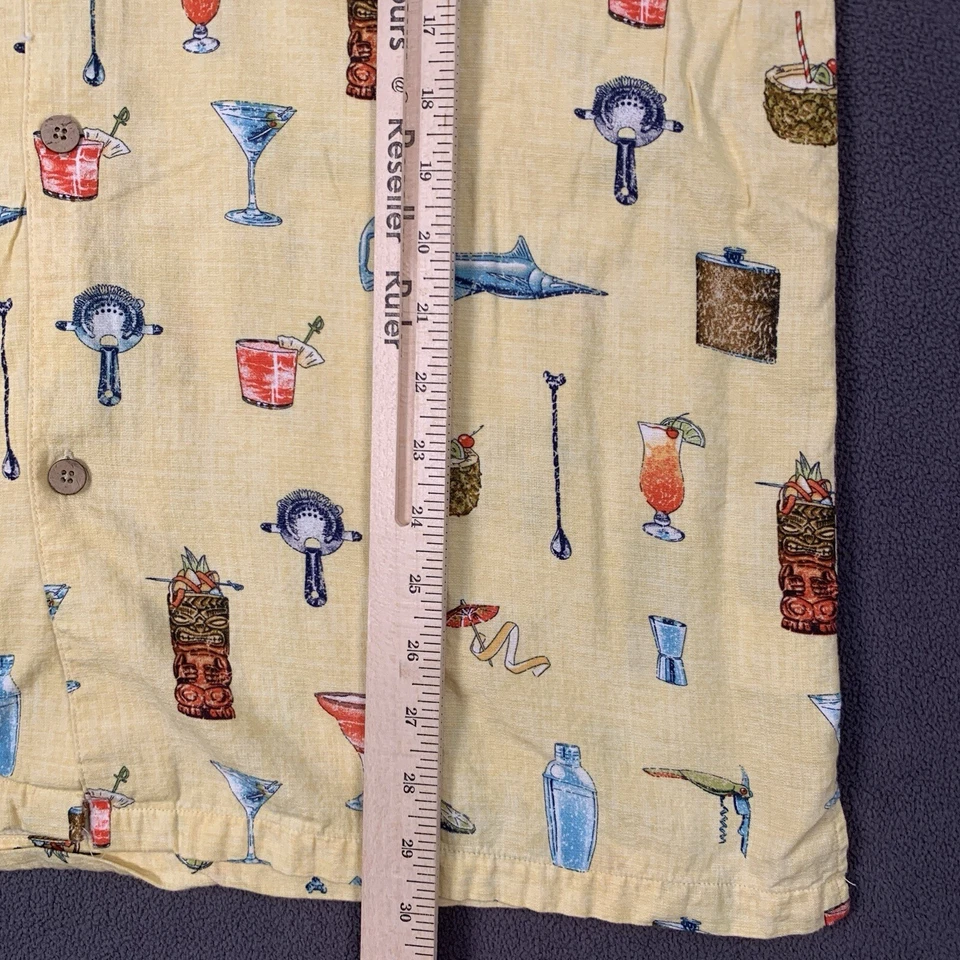 Camisa Joe Marlin L Ajuste Cómodo Estampado Mezcla Rayón AOP Hawaii Cóctel Tiki Crucero Foto 4 de 4