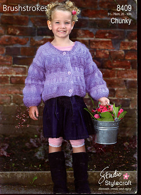 Stylecraft Strickanleitung #8409 Grobstrickjacke Mädchen #17558