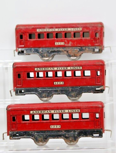 Juego de vagones de pasajeros American Flyer Train Lines 1123 (3) vintage hecho en EE. UU. S 1:64 | Zustand: Used