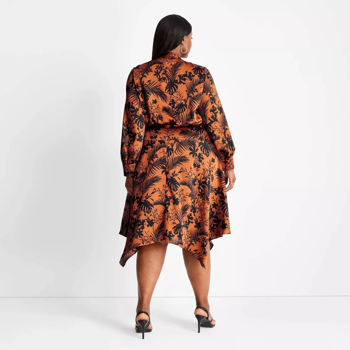 Asymmetrical mock top neck dress