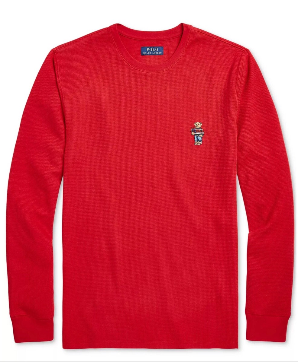 Polo RALPH LAUREN Men's Shirt Polo Bear Waffle Knit Thermal Long