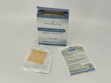 Collagen Dressing Pads 2"x2", 5Pack Pads for Wounds Non-Adherent. Safe n' Simple