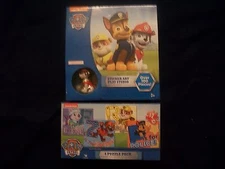 2 Game Set Disney Paw Patrol 4 Puzzle Pack & Paw Patrol Sticker Art Studio NEW!