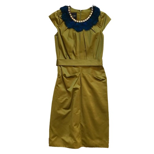 $2895 Monique Lhuillier Women's Green Silk Lace Sweetheart Dress Size 4 |  eBay