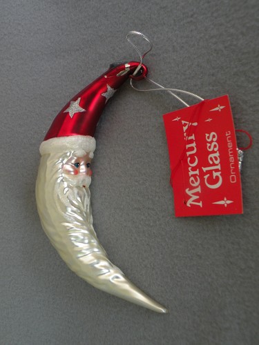 Dept 56 Christmas Mercury Glass Ornaments / World Globe Planet Earth, Santa Moon - Picture 9 of 12