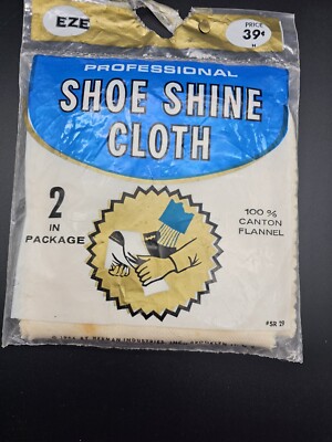 Vtg NIP EZE Professional Shoe Shine Cloth 2 In Pkg 1964 Herman Industries Canton