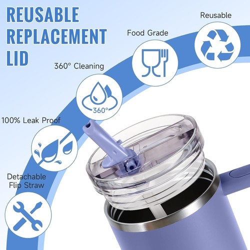 40oz Leakproof Tumbler for Stanley Cup Replacement Lid with Straws - 第 85/94 張圖片