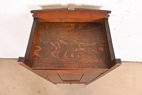 Stickley Brothers Style Antique Mission Oak Arts & Crafts Music or Bar Cabinet - Picture 9 of 11
