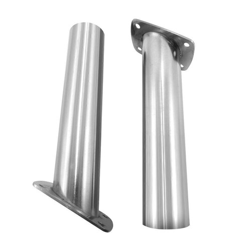 Fishing Rod Holder x 2 Stainless Steel Flush Mount Polished narrow top 30 Degree - Picture 2 of 10
