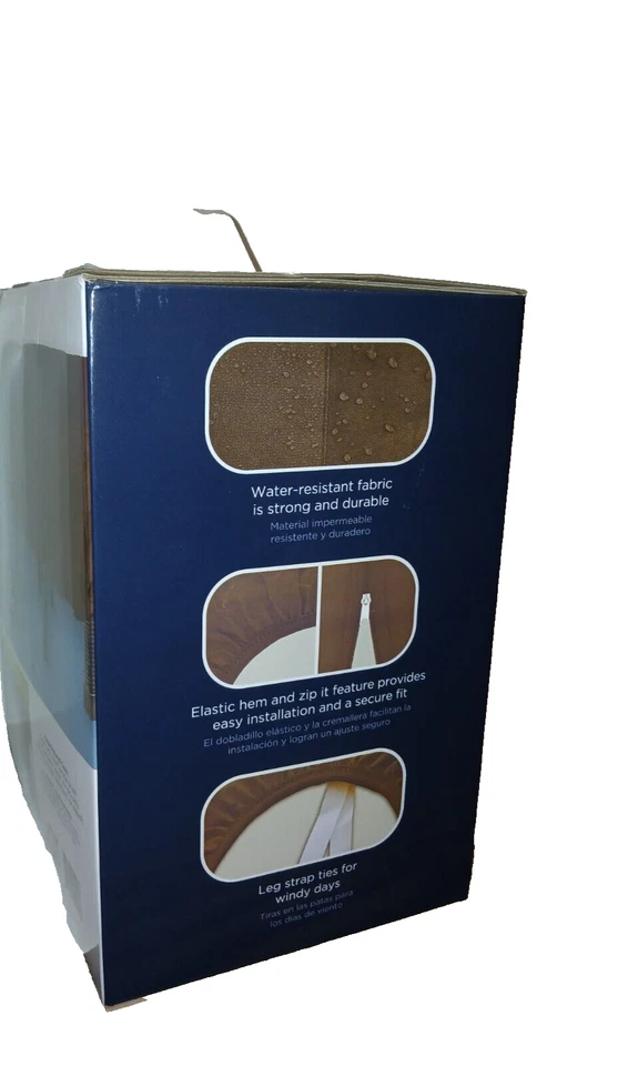 Cubierta rectangular para muebles de patio impermeable mesa de comedor exterior silla cubierta antipolvo Foto 4 de 4