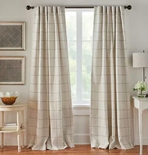 JCP BRIGHTON  ROD POCKET BACK TAB LINED  CURTAIN PANEL  52"X 84"  IVORY NEW