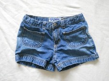 Old Navy Jean Shorts Girls Size 8 Back Flap Pockets Medium Wash Adjustable Waist