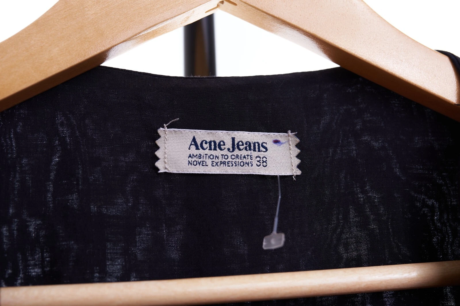 ACNE STUDIOS Jeans acne neri piccole tasche bottoni anteriori minimalisti #S13