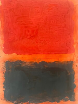 Rothko Mark Original Abstraktes Gemälde Farbe Rot Orange Minimalistisch Amerikanisch A35