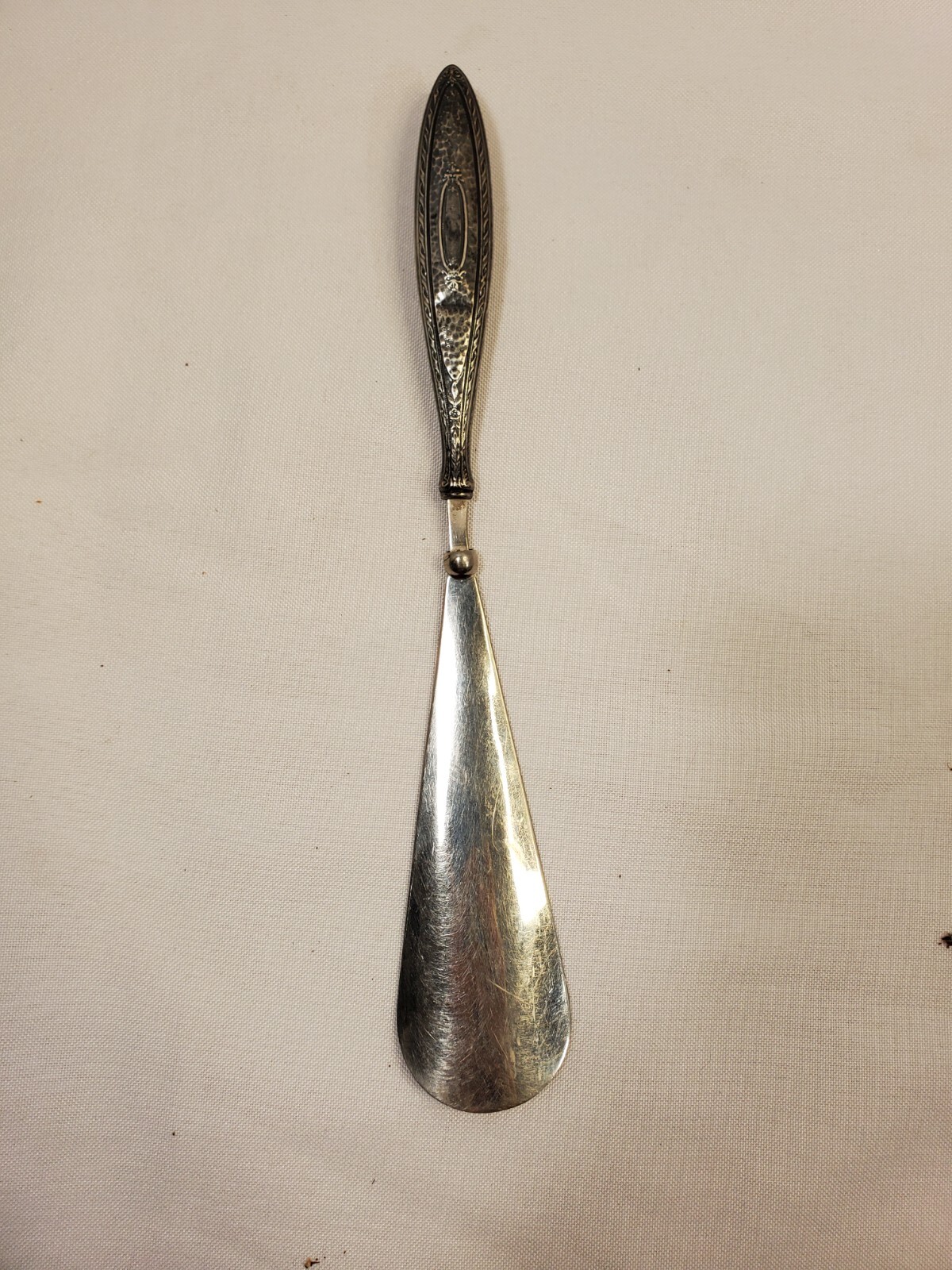 Antique VICTORIAN STERLING SILVER Handle SHOE HORN 