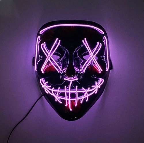 Halloween LED Mask Purge Masks Clubbing DJ Party Light Mask Scary Led Mask - Picture 10 of 14
