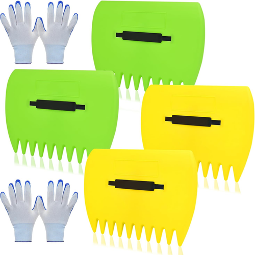 2 Sets Leaf Scoops Hand Rakes, Leaf Scoops and Claws with 2 Pairs Gloves, Lightw - 第 1/12 張圖片
