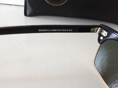 EXC VTG *W1481* B&L RAY BAN USA BLACK/GOLD CLUBMASTER SQUARE EXC VTG *W1481* B&L RAY BAN USA BLACK/GOLD CLUBMASTER SQUARE